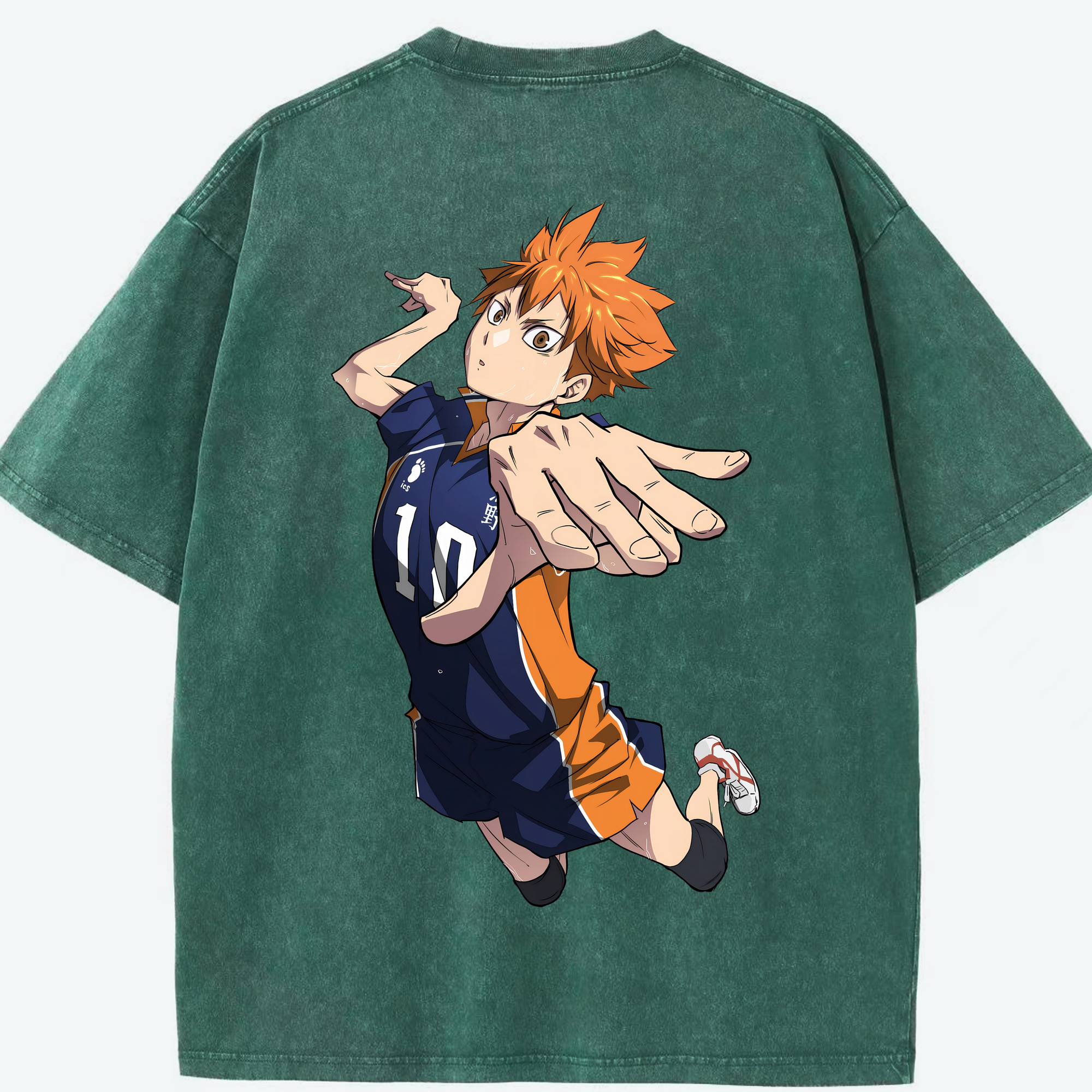 （画像用） ハイキュー!! Haikyu!! 綿100% ヴィンテージ風 半袖Tシャツ（背面プリント）